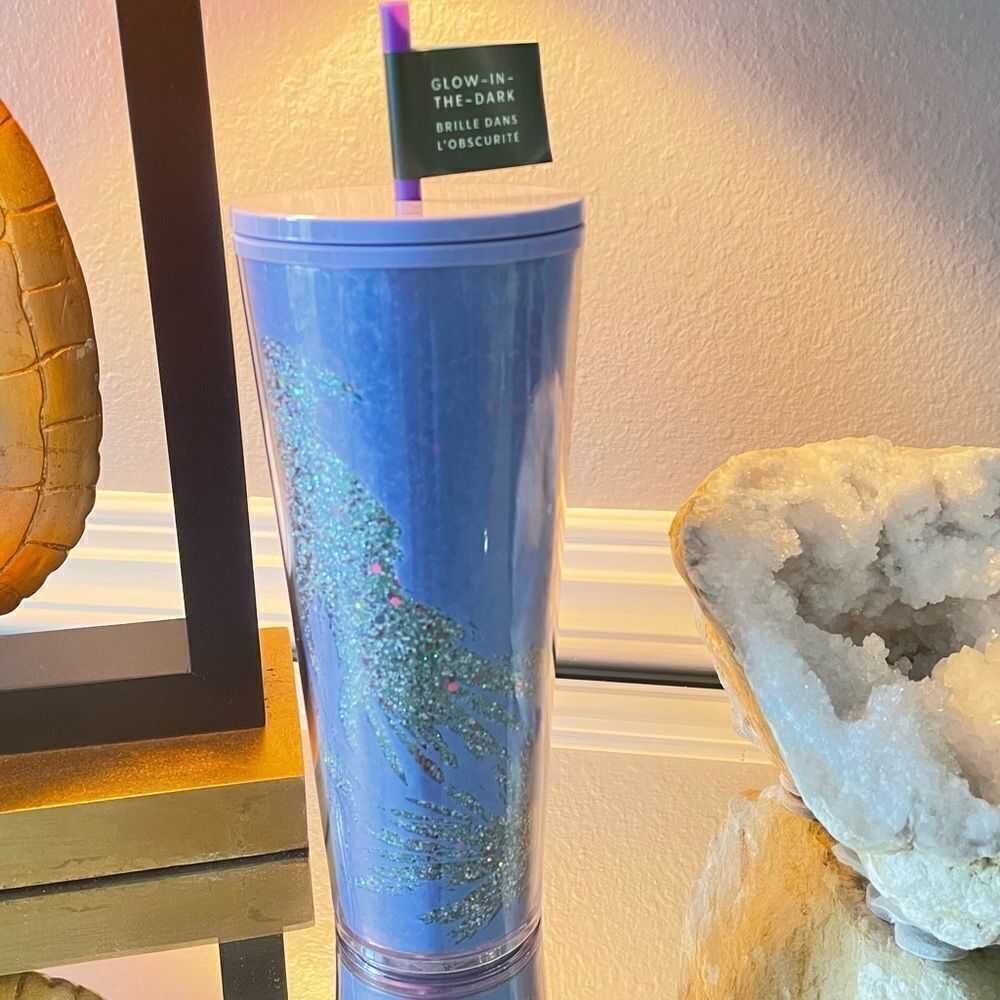 Starbucks GITD 2022 Halloween Periwinkle Raven Glitter & Glow in the Dark Venti - Picture 3 of 4